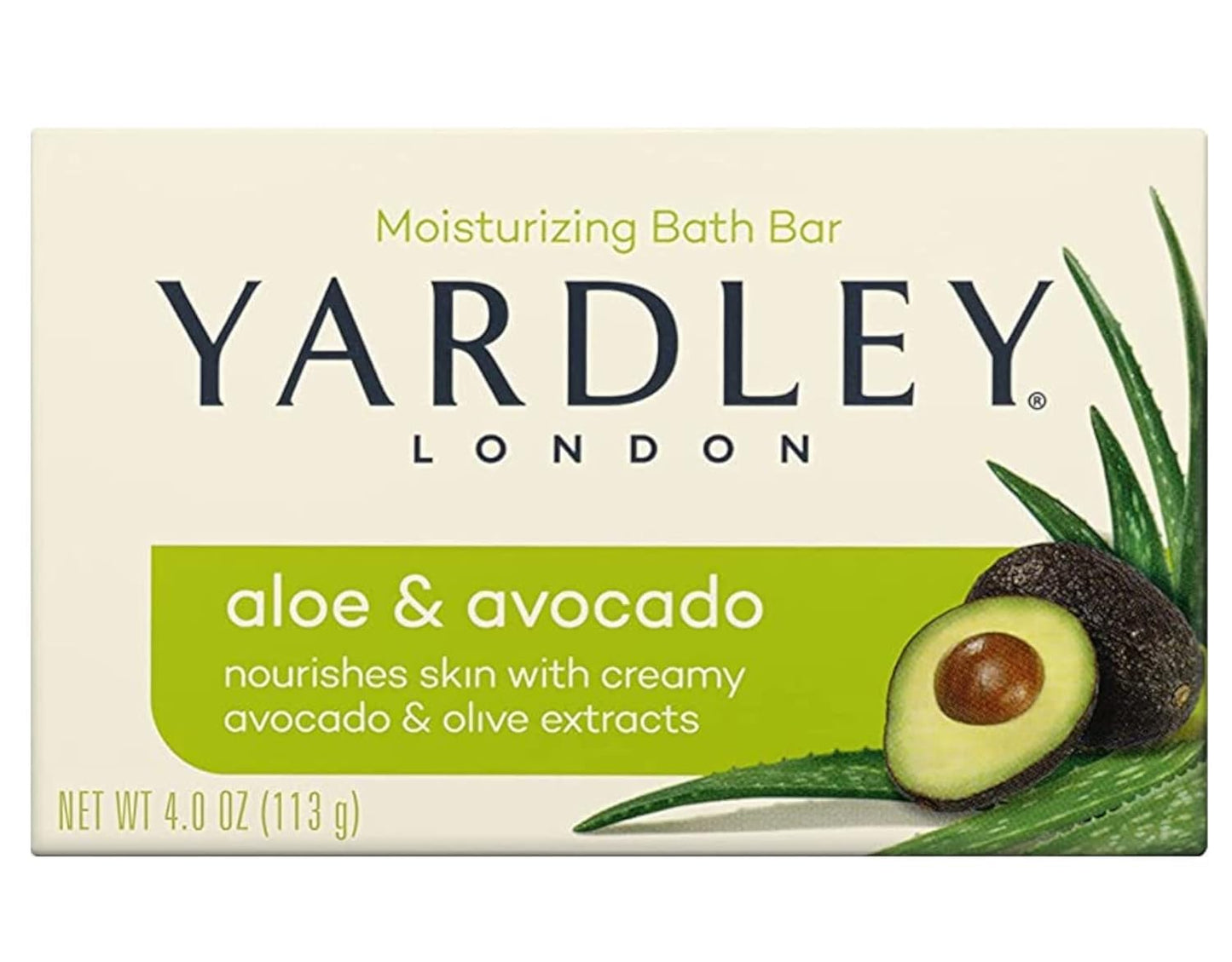 Yardley London Aloe and Avocado Naturally Moisturizing Bath Bar 4.0 oz (Pack of 3). Beauty & Personal Care YARDLEY LONDON