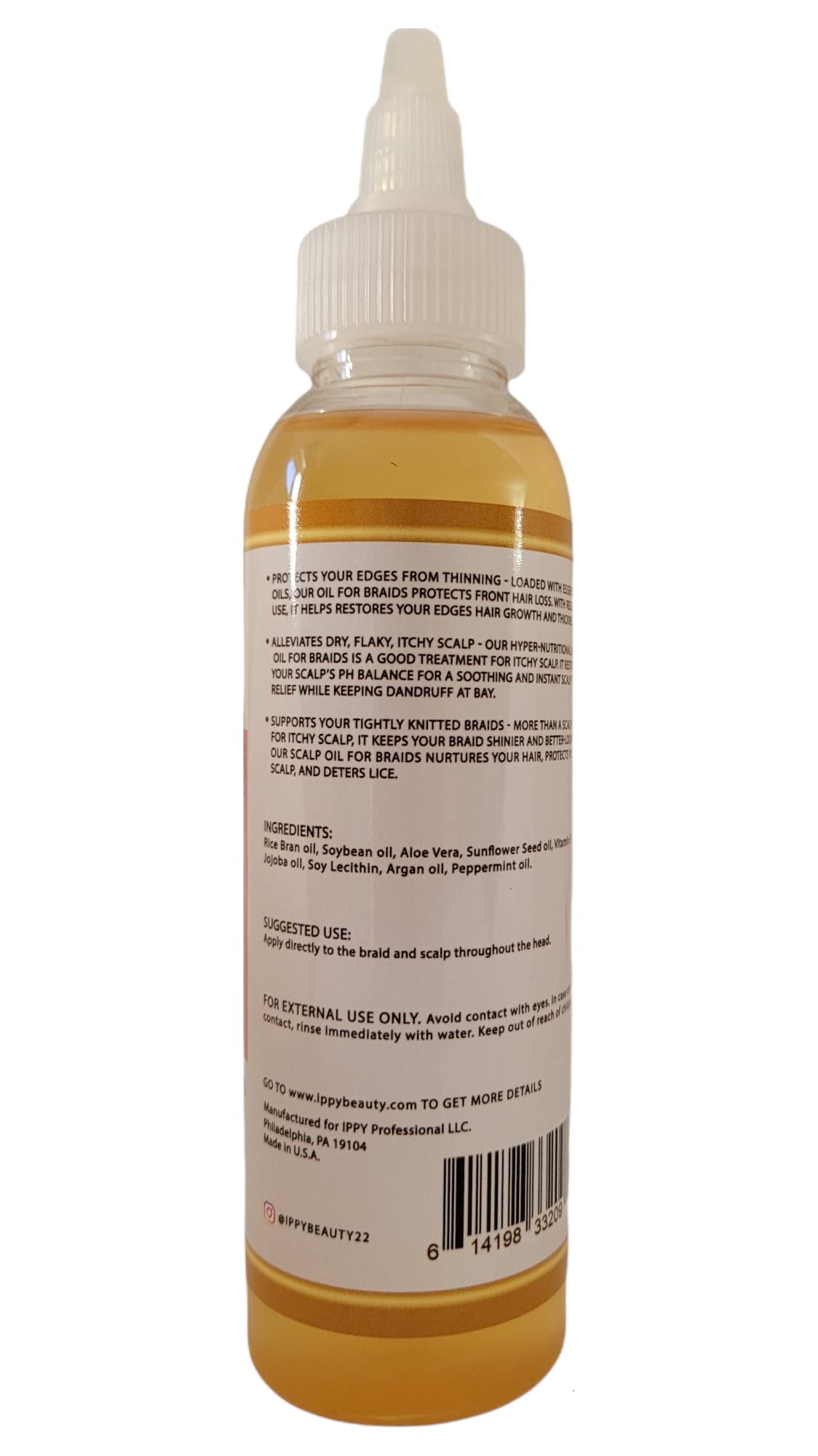 IPPY DOPE BRAID~ED ALOE VERA & PEPPERMINT BRAID OIL 4oz Beauty & Personal Care IPPY BEAUTY