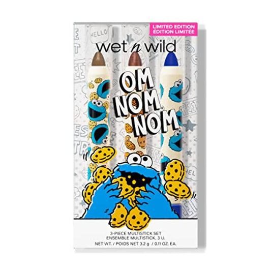 wet n wild Sesame Street 3-Piece Multi-Stick Kit, Cream-to-Powder Finish, Buildable Color for Eyes, Lips & Face, Vitamin E-Enriched, Cruelty-Free - Om
