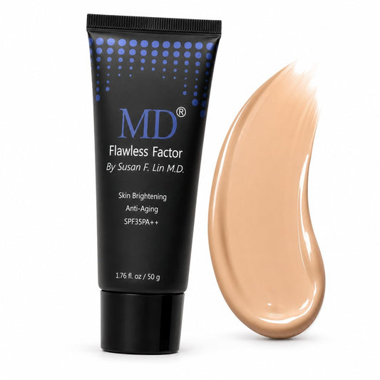 MD Flawless Factor BB Cream Sunscreen for Camera-Ready Skin, Brightening Tinted Moisturizer with SPF 35, Waterproof Beauty Balm, 1.76 fl oz