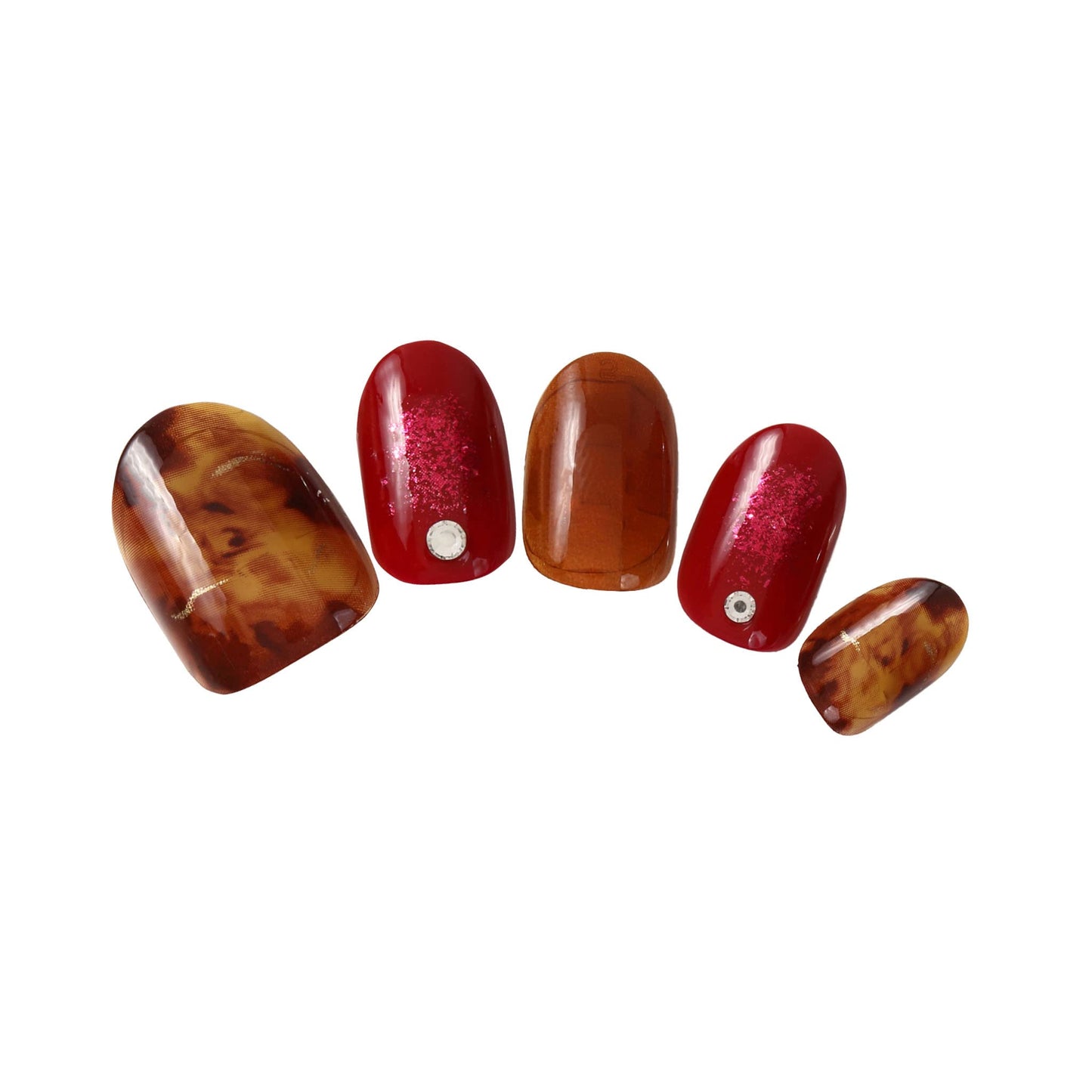 Kiss New York Press and Go False Nails Press On Nails Full Cover Nails Tips with Self Adhesive Tabs (Red Marble) Beauty & Personal Care KISS NEW YORK