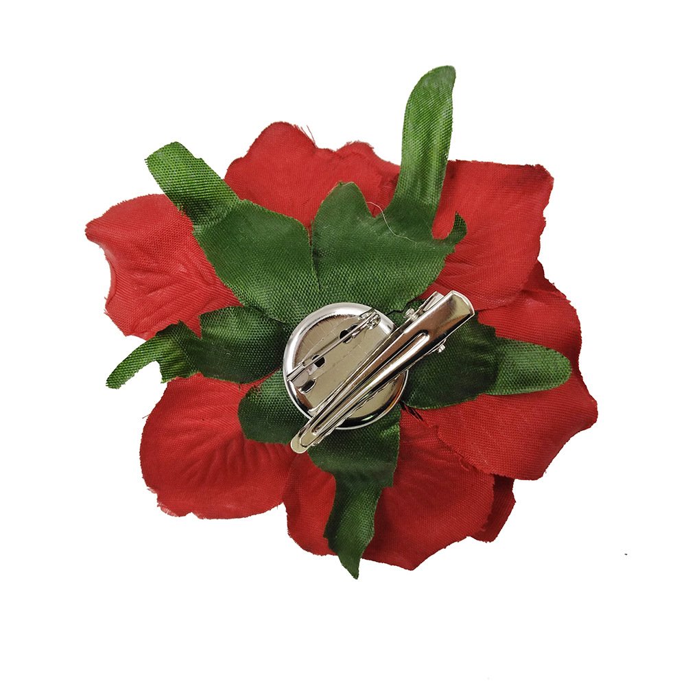White Rose Flower Hair Clips Flower Brooch Pin Up Mexican Flamenco Dancer Fabric Flowers Headwear Barrette Styling Tools Accessories for Women Girls Beauty & Personal Care ShiQiao Spl