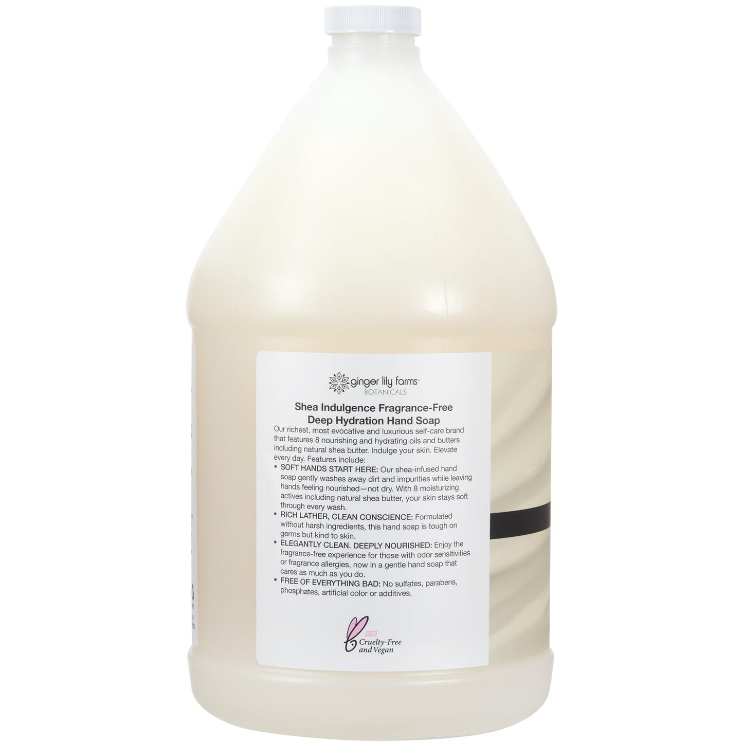 Ginger Lily Farms Botanicals Shea Indulgence Deep Hydration Liquid Hand Soap Refill, 100% Vegan & Cruelty-Free, Fragrance-Free, 1 Gallon (128 fl oz) Beauty & Personal Care Ginger Lily Farms