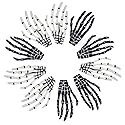 5 Pairs White and Black 3" Skeleton Hands Hair Clips Skull Bone Shape Hairpins Halloween Party Accessories Beauty & Personal Care QTTLLI