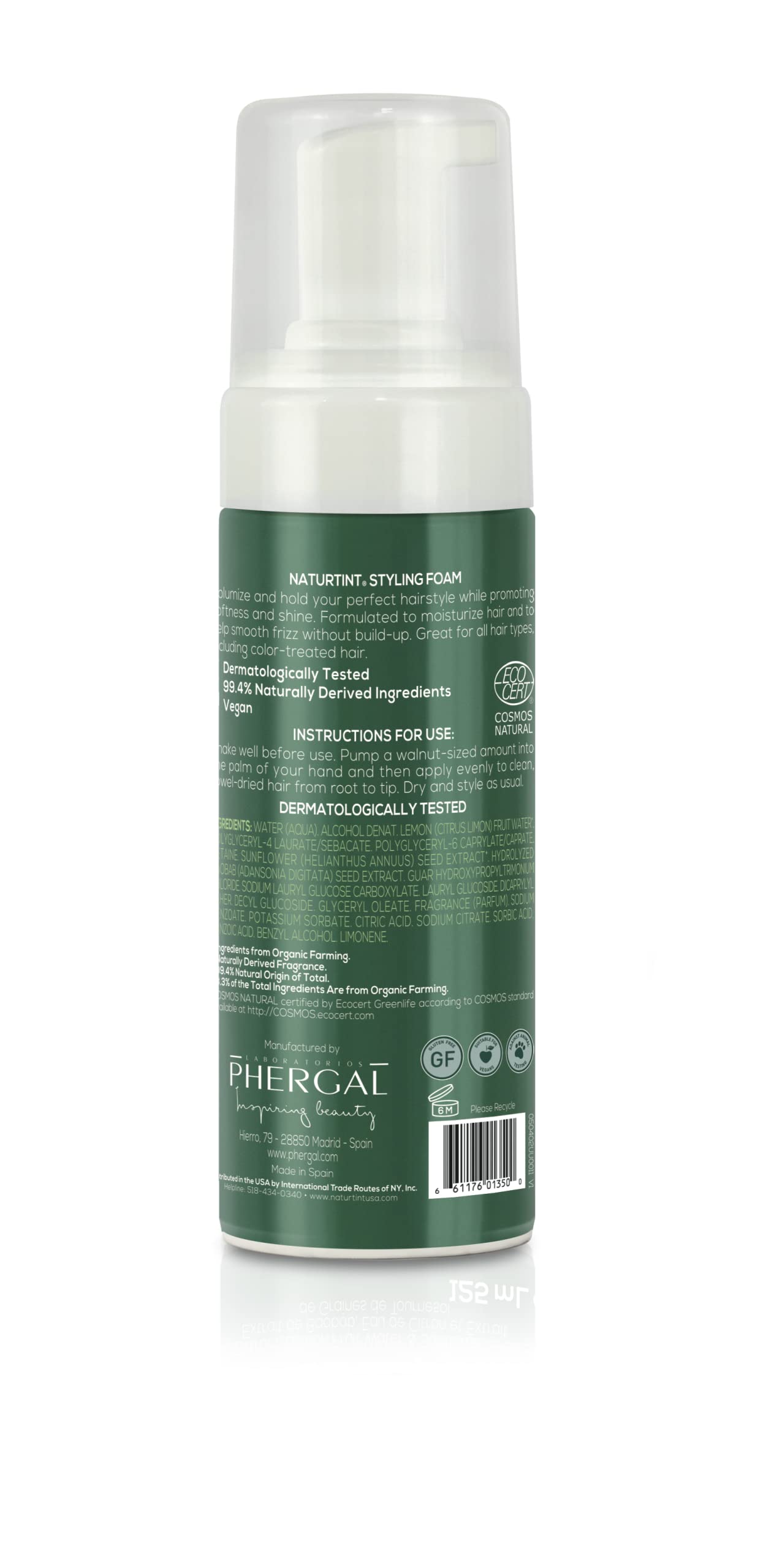Naturtint Volumize & Hold Styling Foam - Naturally Derived Ingredients, Dermatologically Tested, Vegan Beauty & Personal Care Naturtint
