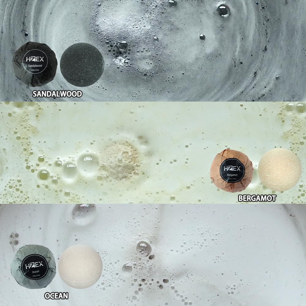 Charcoal Bath Bombs Gift Set - 6 Piece Natural Spa Fizzies with Essential Oils - Handmade Organic Moisturizing Vegan Bath Bombs for Relaxation… Beauty & Personal Care HZEX
