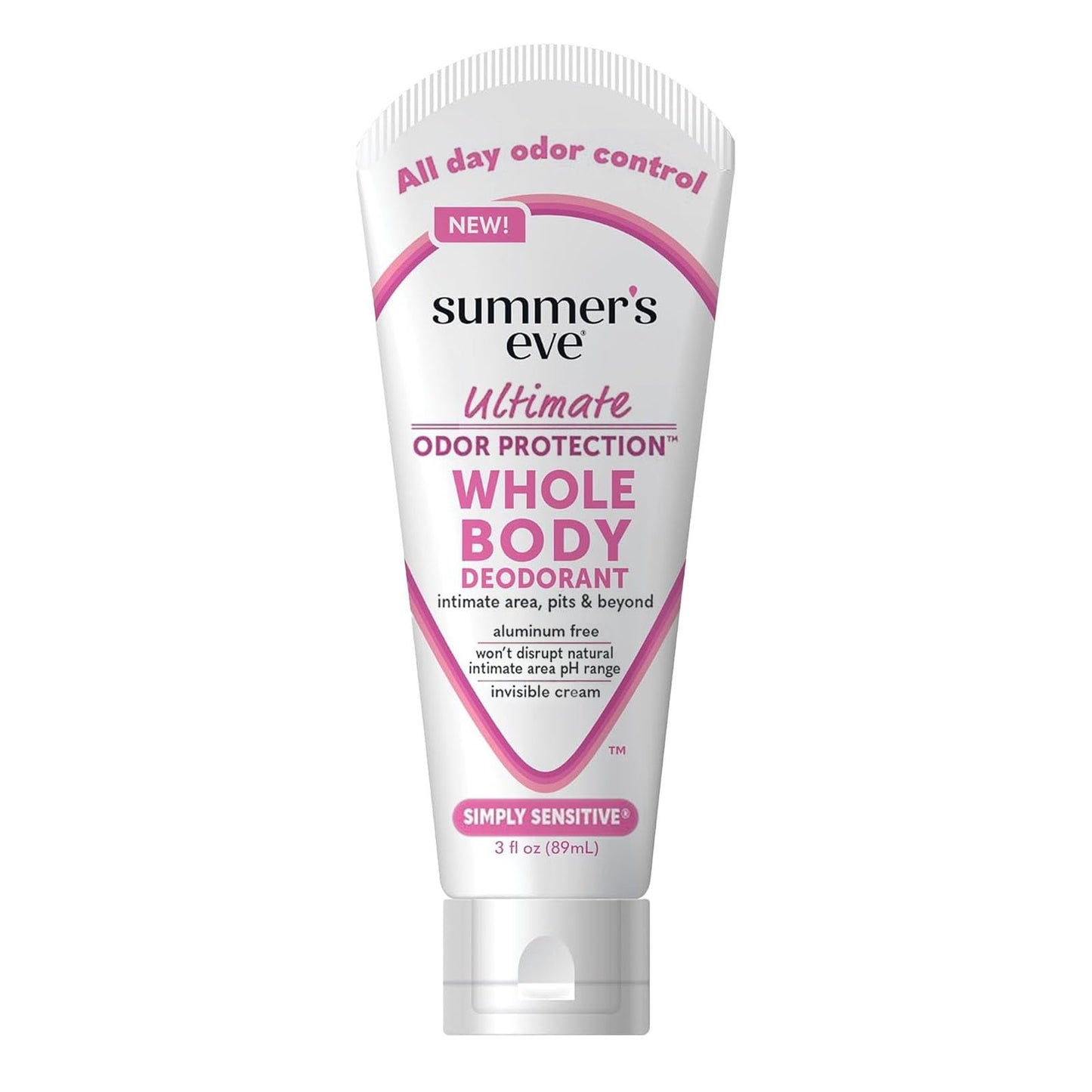 Summer's Eve Simply Sensitive Whole Body Deodorant for Women, Aluminum-Free Ultimate Odor Control Cream, 3 Oz Beauty and Personal Care Summer's Eve