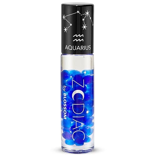 Blossom Lip Gloss Zodiac Sign Vanilla Scented Roll-On Lip Gloss, Moisturizing + Hydrating with Zodiac Crystals, Made in USA, 0.20oz, Aquarius Beauty & Personal Care Blossom