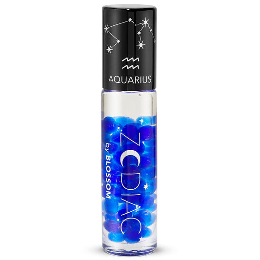Blossom Lip Gloss Zodiac Sign Vanilla Scented Roll-On Lip Gloss, Moisturizing + Hydrating with Zodiac Crystals, Made in USA, 0.20oz, Aquarius Beauty & Personal Care Blossom