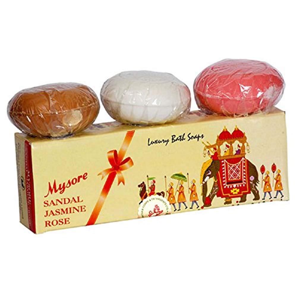 Mysore Sandal, Jasmine and Rose Bath Soaps 5.3oz Each Beauty & Personal Care Mysore Sandal