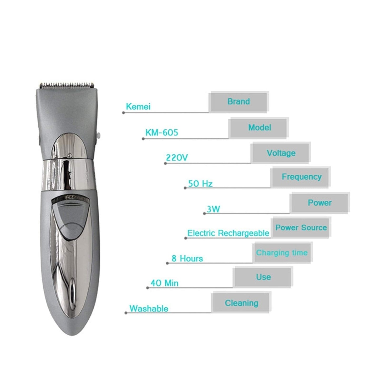 ZUIAI Washable Electric Hair Trimmer Rechargeable Men Hair Clipper Shave Styling Tools Adjustable Children Beauty and Personal Care ZUIAI