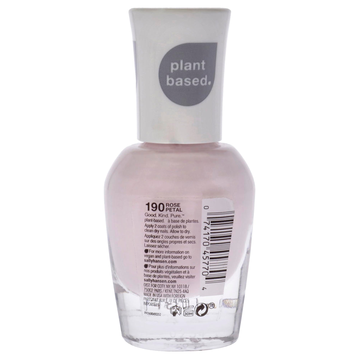 Sally Hansen Good.Kind.Pure Nail Polish 190 Rose Petal 0.33 fl oz (Pack of 1)