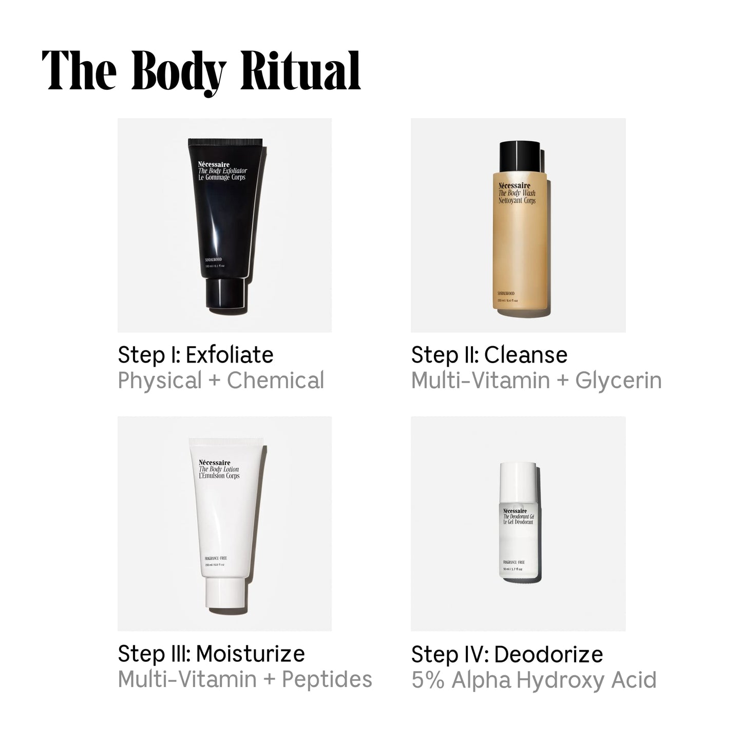 Nécessaire The Body Wash. Sandalwood. Multi-Vitamin Gel Cleanser. Nourish, Soften. Hypoallergenic. Dermatologist-Tested. No SLS/SLES. 250 ml / 8.4 fl Beauty & Personal Care Nécessaire