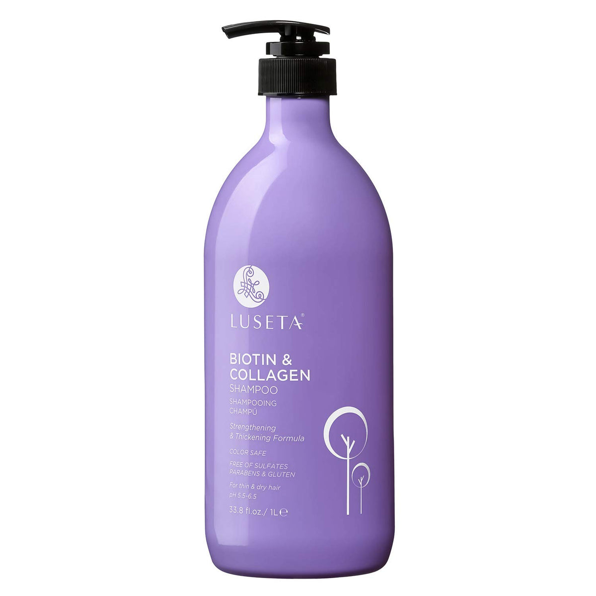 Halforange Luseta Biotin & Collagen Shampoo Thickening for Hair Loss & Fast Hair Growth - Infused with Argan Oil to Repair Damaged Dry Hair - Sulfate