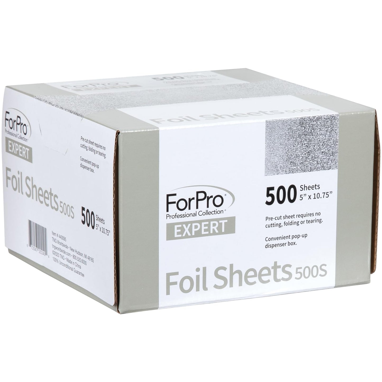 ForPro Professional Collection Expert Embossed Foil Sheets 500S, Aluminum Foil, Pop-Up Foil Dispenser, Hair Foils for Color Application Beauty & Personal Care ForPro Professional Collection