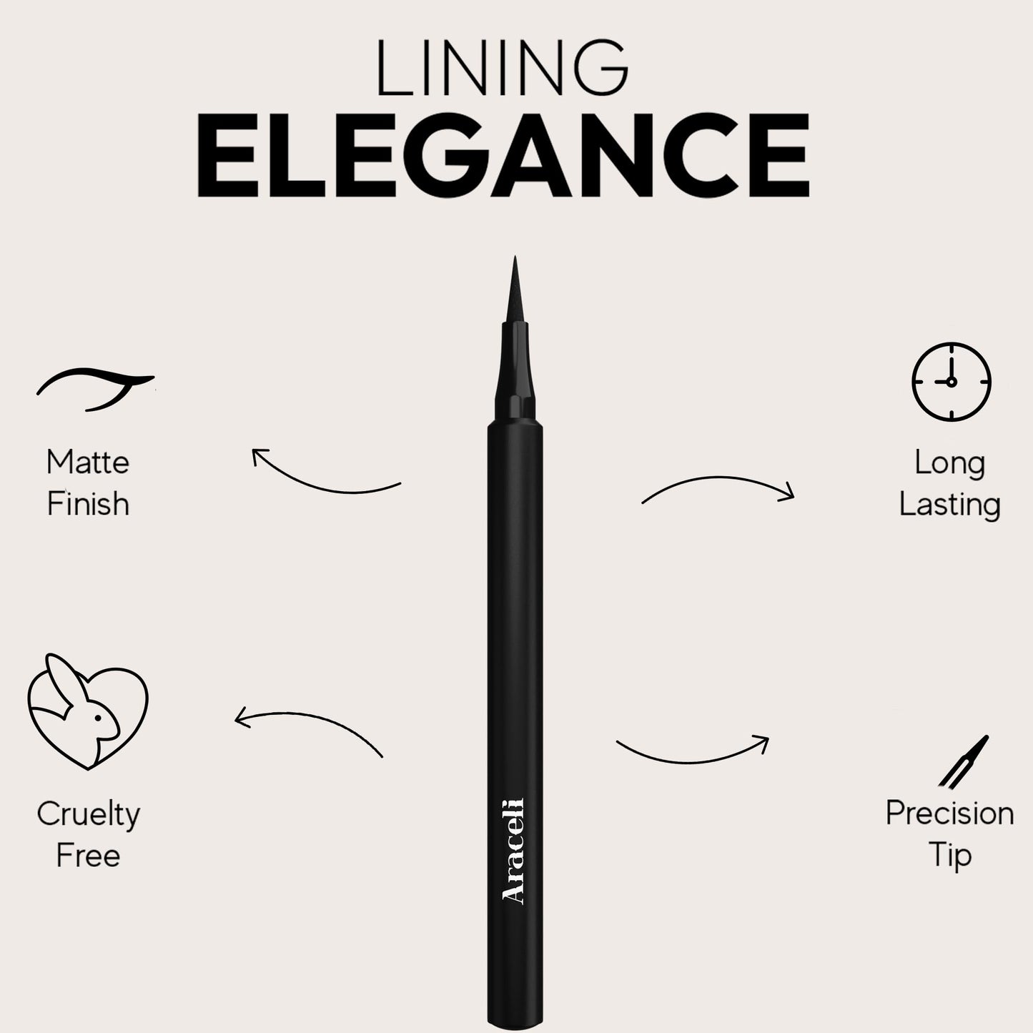 Aracelli Beauty Water Resistant Long-Lasting Eyeliner Pen - Precision Liquid Eye Liner with Smudge-Proof Formula - Easy Glide & Quick Dry - Perfect… Beauty & Personal Care Araceli Beauty
