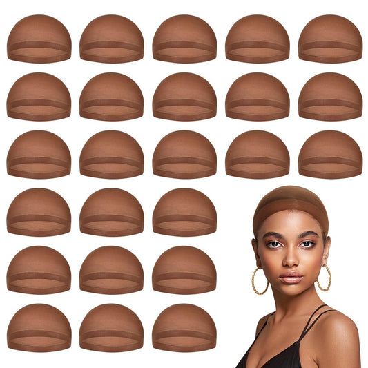 MYKURS Dark Brown Wig Caps for Women, Stocking Cap for Lace Front Wig, Brown Wig Cap for Chocolate Skin Tone, 24 PCS Beauty and Personal Care MYKURS Default Title