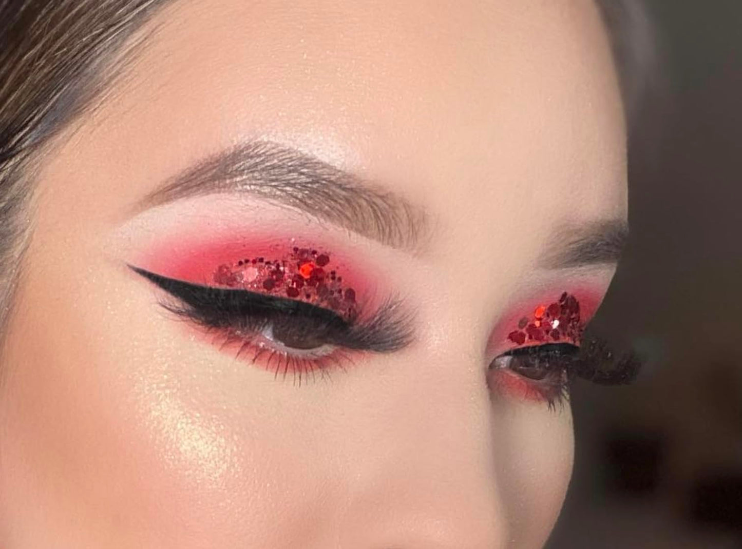 Red Face & Body Glitter - Cosmetic Grade Chunky Glitter - Uses Include: Festival Rave Makeup Face Body Nails Resin Arts & Crafts, Resin, Tumblers Beauty & Personal Care Electric Bliss Beauty