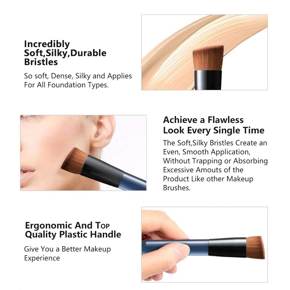 Foundation Brush, Flat Top Kabuki Foundation Brush for Liquid Makeup, Cream, Powder, Travel Size Face Foundation Blending Makeup Brushes (131)… Beauty & Personal Care EVRCHGIEA