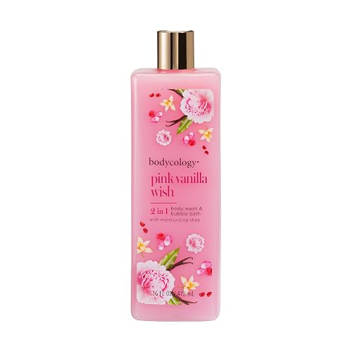 2 in 1 Body Wash and Bubble Bath - Pink Vanilla Wish by Bodycology for Women - 16 oz Body Wash Beauty & Personal Care Bodycology