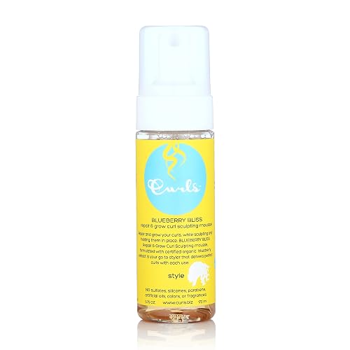 Curls Blueberry Bliss Sculpting Mousse - 5.75 oz, For Textured, Coily, and Curly Hair, Styling Hair Mousse Great for Twist Outs and Wash & Go's Beauty & Personal Care Curls