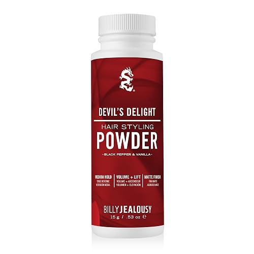 Billy Jealousy Devil's Delight Hair Styling Powder - Volume & Texture Powder for Men, Medium Hold, Matte Finish, Vegan, Black Pepper & Vanilla Scent Beauty & Personal Care Billy Jealousy