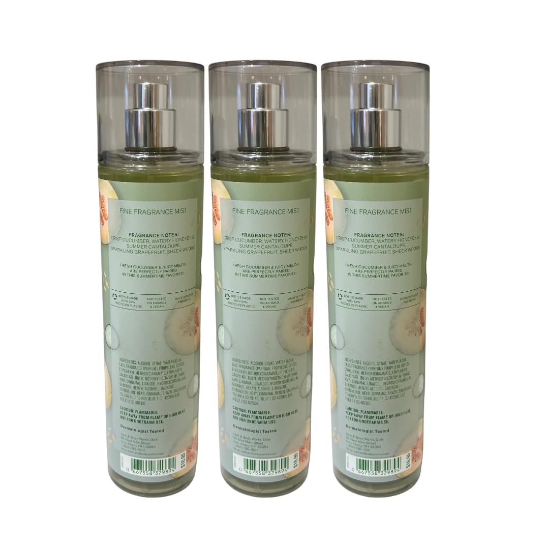 Bath & Body Works Cucumber Melon Fine Fragrance Mist 8oz - Pack of 3 Beauty & Personal Care Bath & Body Works