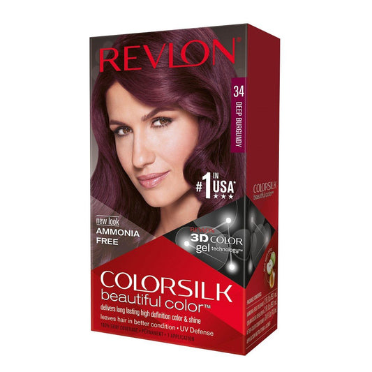 Revlon ColorSilk Hair Color 34 Deep Burgundy 1 Each (Pack of 4) Beauty & Personal Care REVLON