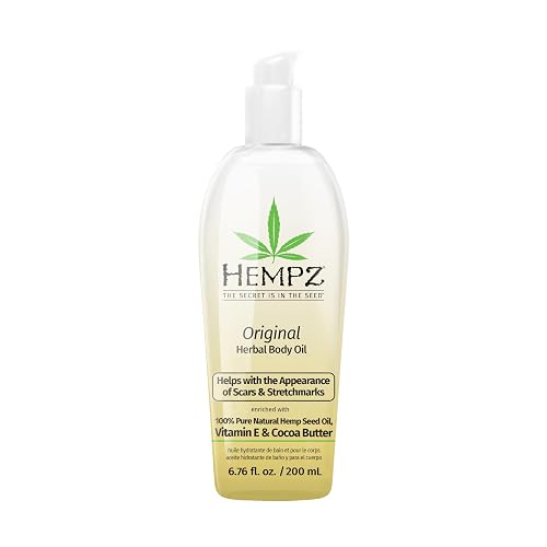 Hempz Original Floral Banana Hydrating Body Oil for Scars & Stretchmarks - Moisturizing Vitamin Rich Hempseed Formula for Restoring Damaged or Beauty & Personal Care Hempz