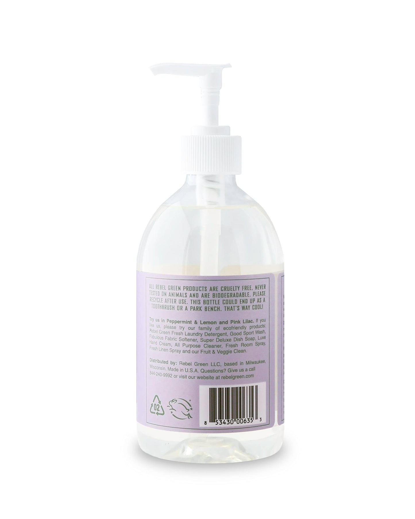Rebel Green Liquid Hand Soap - Moisturizing Natural Bathroom & Kitchen Liquid Soap - Gentle Household Hand Wash (Lavender & Grapefruit, 16.90 Fl Oz Beauty & Personal Care Rebel Green