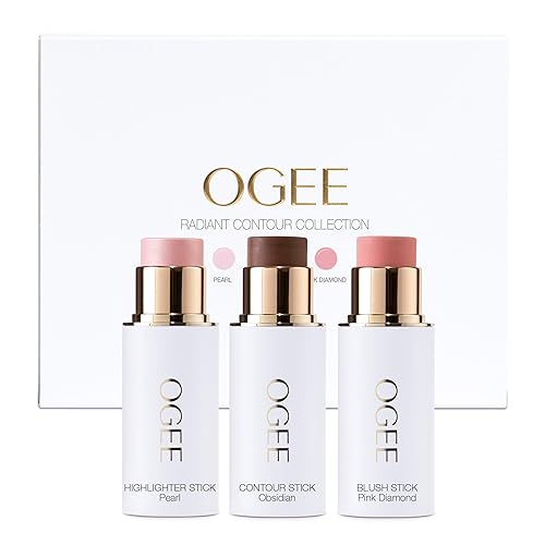 Ogee Face Stick Radiant Collection Trio - Contour Stick Makeup Collection - Certified Organic Contour Palette - Includes Bronzer Stick, Blush Stick Beauty & Personal Care Ogee