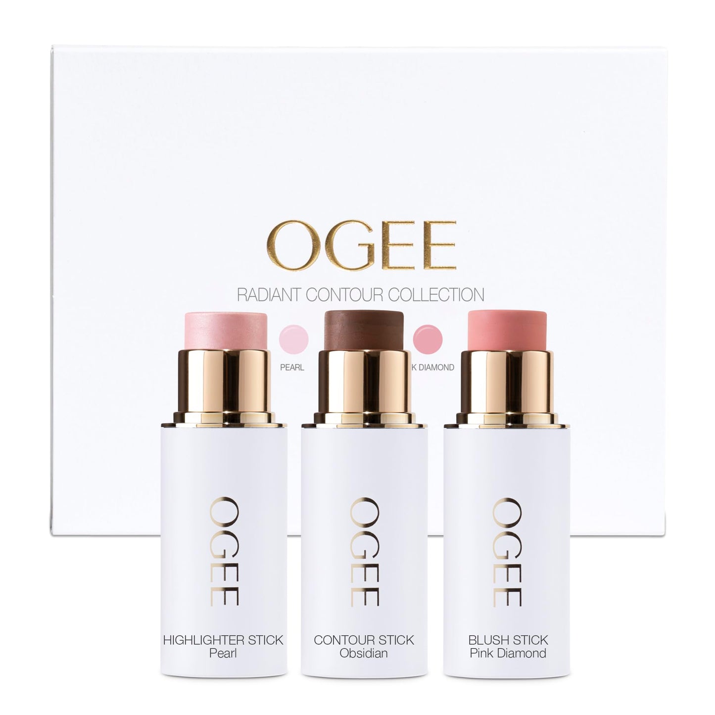 Ogee Face Stick Radiant Collection Trio - Contour Stick Makeup Collection - Certified Organic Contour Palette - Includes Bronzer Stick, Blush Stick Beauty & Personal Care Ogee