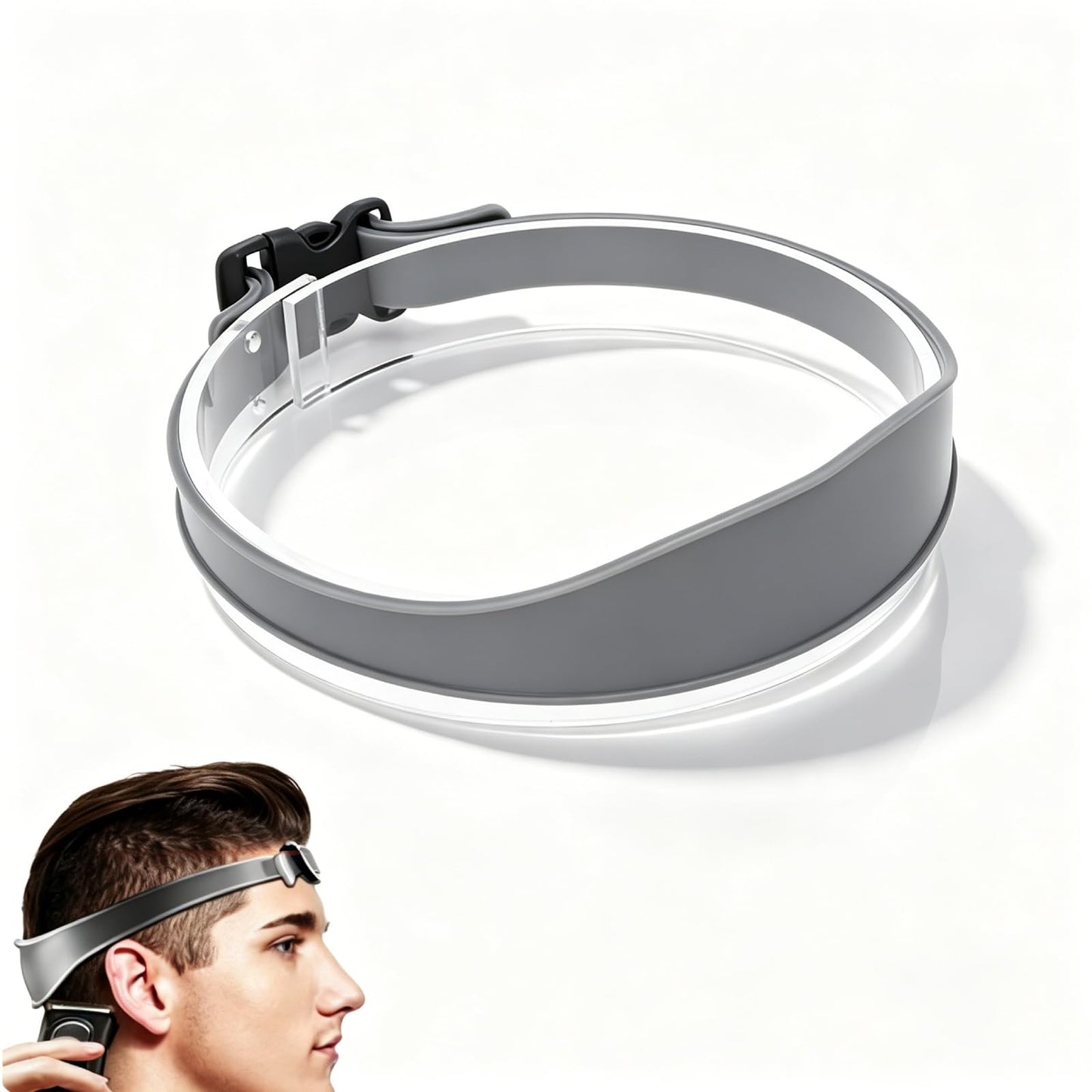 DIY Hair Trimming Template Haircut Band Breathable Curved Degion Silicone Home Hair Trimming Guide for Boys Men (Grey) Beauty and Personal Care Cyrank