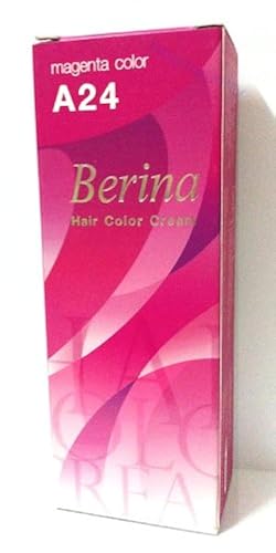 Berina Permanent Hair Dye Color Cream # A24 Magenta Made in Thailand by Capushino Beauty & Personal Care Berina