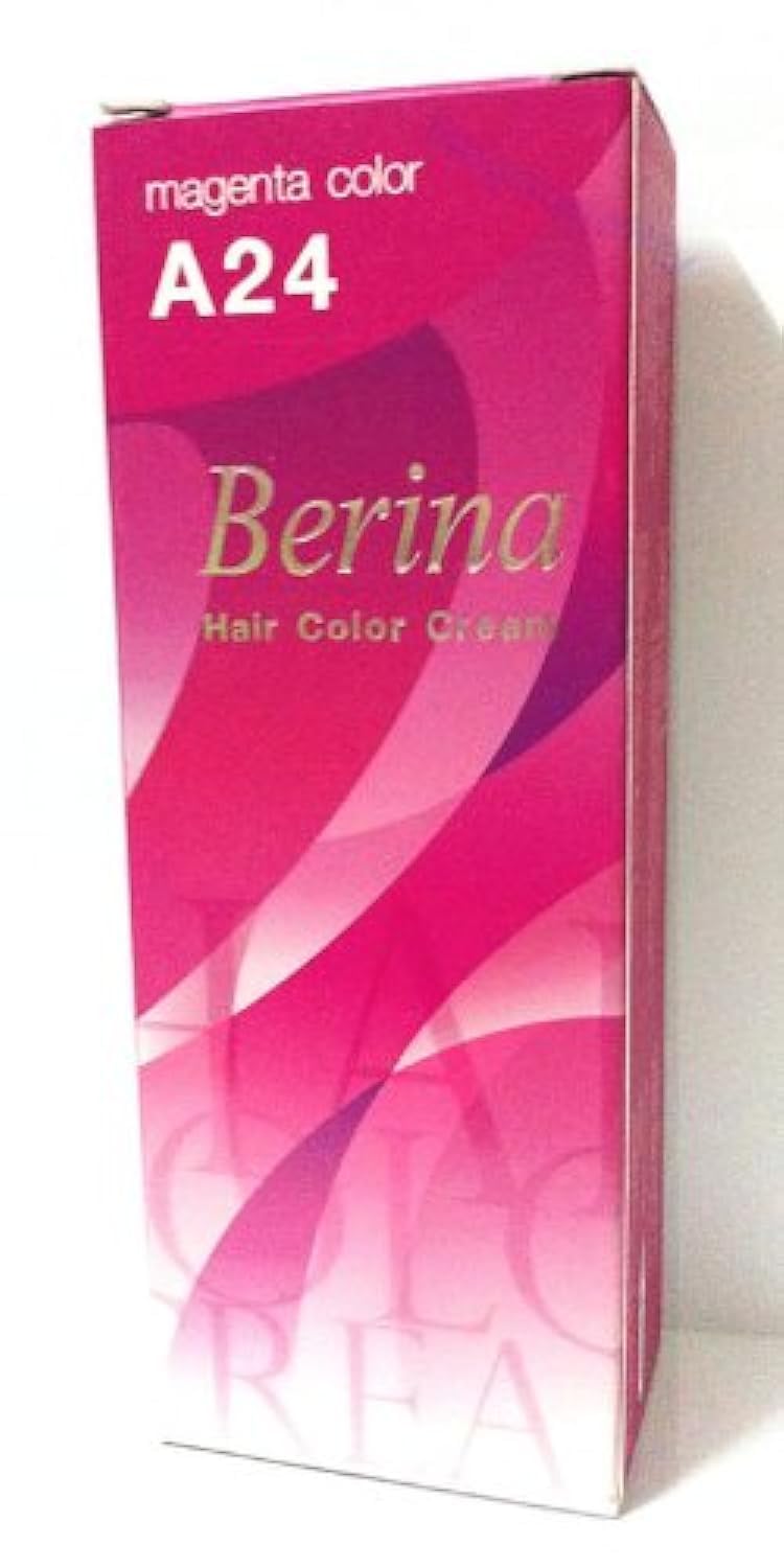 Berina Permanent Hair Dye Color Cream # A24 Magenta Made in Thailand by Capushino Beauty & Personal Care Berina
