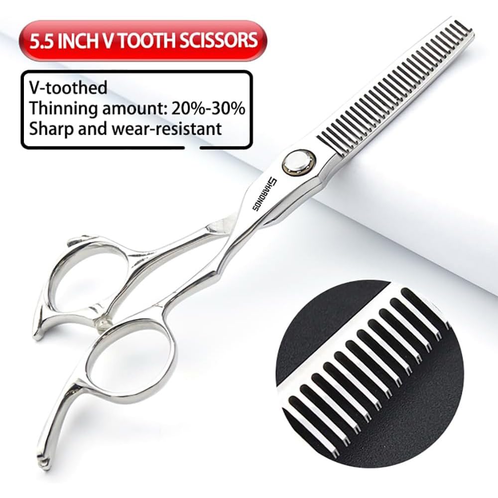 6/6.5-inch Sharonds hair clippers, professional Japanese 440C scissors, efficient scissors, scissors, comb adjuster (5.5 inch 2 Piece) Beauty and Personal Care SHARONDS