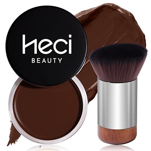 HECI BEAUTY Cream Bronzer with Brush, Creamy & Highly Pigmented Formula, Blendable Cream Contour Makeup with a Natural, Matte Finish - Buildable Beauty & Personal Care HECI BEAUTY