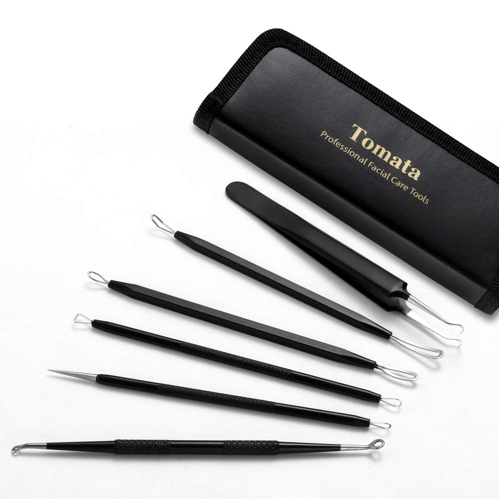 Blackhead Remover Pimple Popper Tool Kit - (6 Piece Kit) - Professional Stainless Pimples Comedone Extractor Removal Tool Beauty & Personal Care Tomata