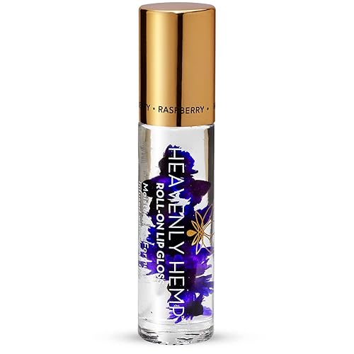 Blossom Roll on Lip Gloss, Scented Clear High Shine Moisturizing Lip Oil, Non Sticky, Infused with Real Flowers, Made in USA, 0.2oz, Raspberry Hemp Beauty & Personal Care Blossom