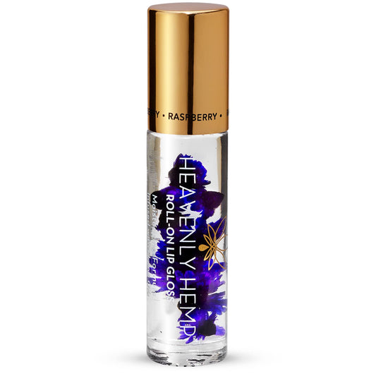 Blossom Roll on Lip Gloss, Scented Clear High Shine Moisturizing Lip Oil, Non Sticky, Infused with Real Flowers, Made in USA, 0.2oz, Raspberry Hemp Beauty & Personal Care Blossom