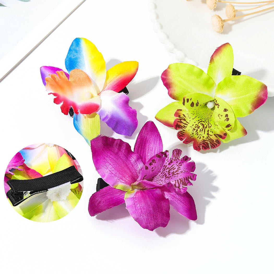 BARTOSI Flower Hair Clips Hawaiian Floral Hair Clip Tropical Beach Hair Accessories for Women and Girls (Pack of 9) Beauty & Personal Care BARTOSI