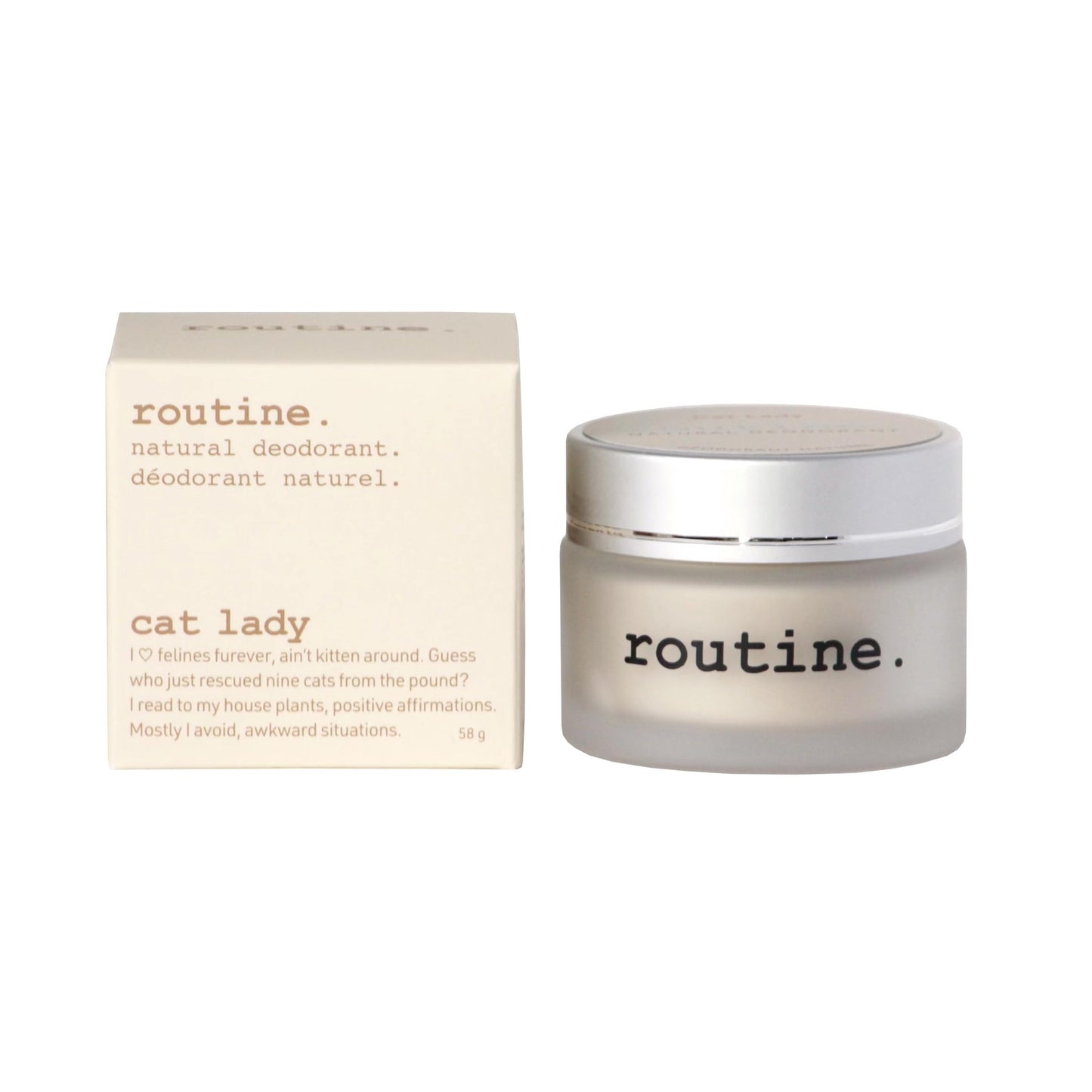Routine. Natural and Aluminum Free Deodorant (2 Fluid Oz.) for Women and Men - Cat Lady - Coconut, Cocoa, Pineapple and Vanilla (Cream Jar Formula) Beauty and Personal Care Routine