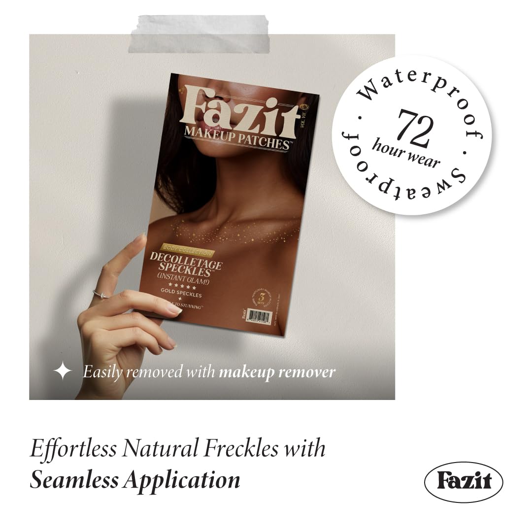Fazit Makeup Patches - Gold Decollatage Speckles - Glow Up Make-Up Patches - Cute Glitter Makeup Accessories for Women - Cosmetic Glitter Beauty & Personal Care Fazit