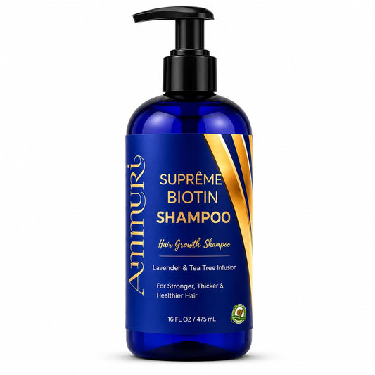 Ammuri Biotin Shampoo For Hair Loss - Natural Hair Loss Shampoo Enriched With Biotin & DHT Blocker Shampoo - Anti Dandruff Male & Female Hair Loss