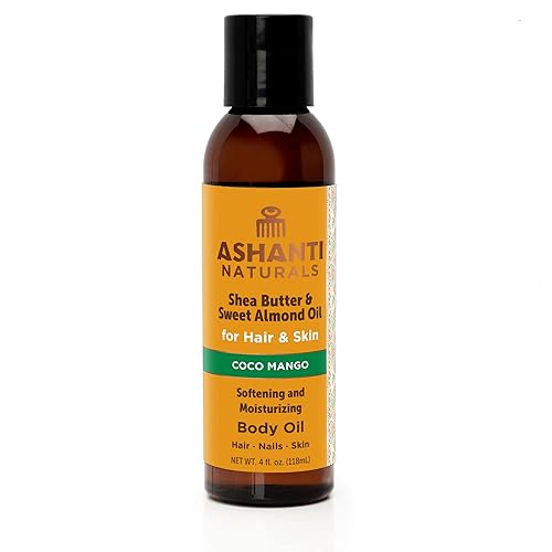 Ashanti Naturals Shea and Sweet Almond Oil for Hair and Body| Moisturizing Pure Body Oil for Dry Skin, Scalp and Hair [Fragrance: Coco Mango, 4 oz] Beauty & Personal Care Ashanti Naturals
