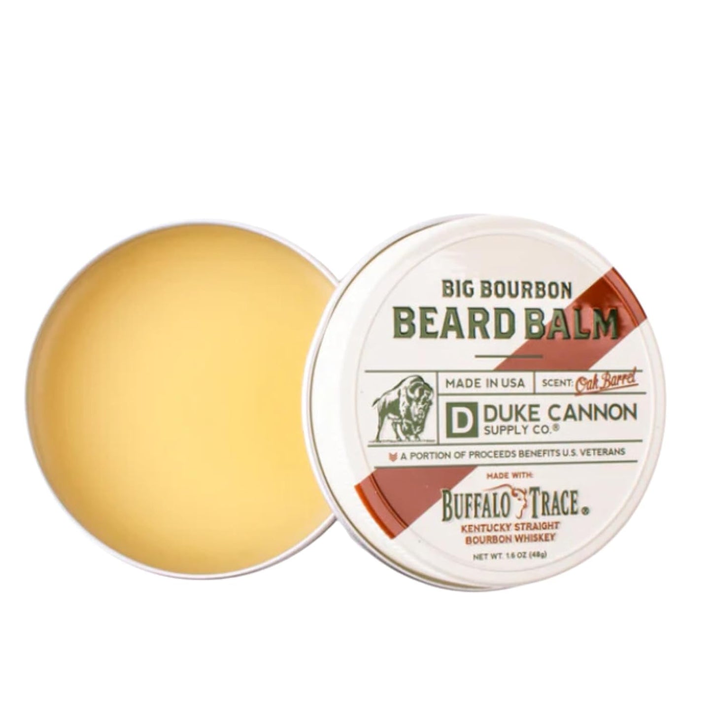 Duke Cannon Big Bourbon Beard Balm - 2 Pack, Made with Buffalo Trace Bourbon, Oak Barrel Scent, 1.6 oz. Tin Beauty and Personal Care Duke Cannon Supply Co.