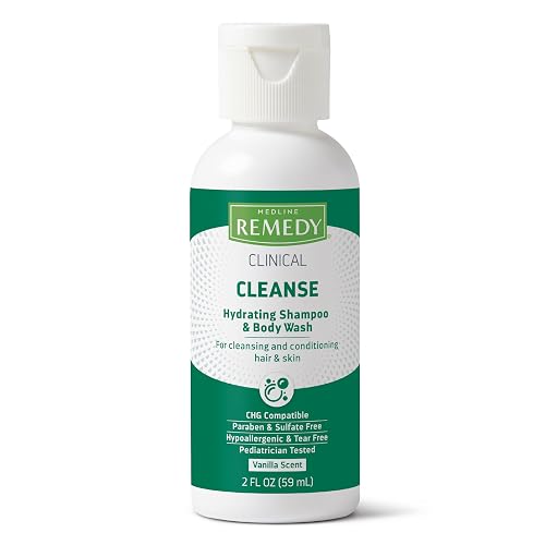 Medline Remedy Clinical Hydrating Shampoo & Body Wash (2 fl oz), Vanilla Scent, Cleanser, No-Rinse, Adults, Kids, Shower Or Bedside, Dimethicone Beauty & Personal Care Medline Remedy