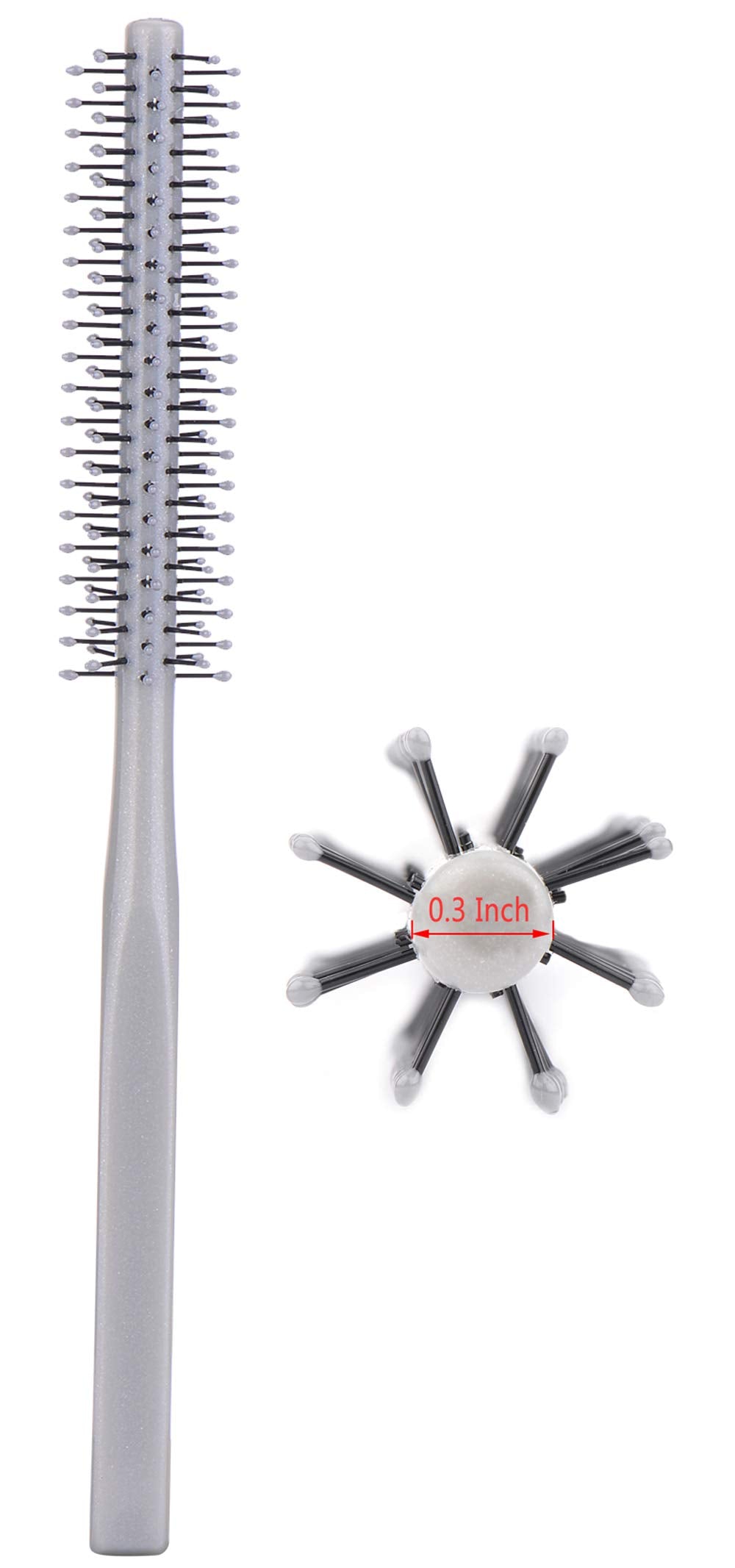 PERFEHAIR Small Mini Plastic Round Hair Styling Brush with Nylon Bristle for Short Hair Blow Drying, 1 Inch Diameter Barrel Beauty & Personal Care PERFEHAIR