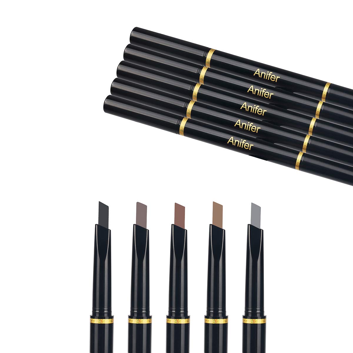 ANIFER Eyebrow Pencil Dark brown Waterproof Smooth Natural Cruelty Free (Dark brown #2) Beauty & Personal Care Anifer
