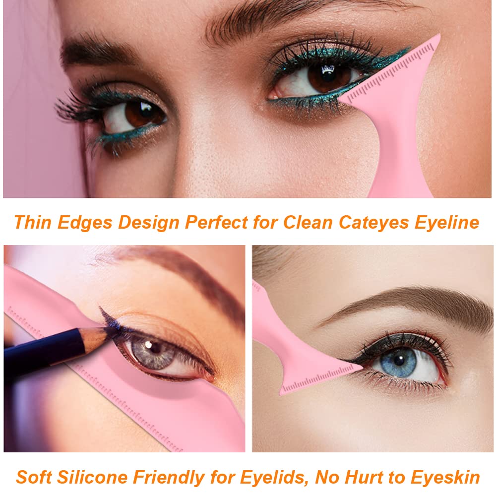 URGINO 5 in 1 Silicone Eyeliner Stencils Reusable Clean Winged Liner for Eyes,Make up Tools as Eyelash Shield/Eyebrow Shaping/Jaw Line/Lip Line Beauty & Personal Care URGINO